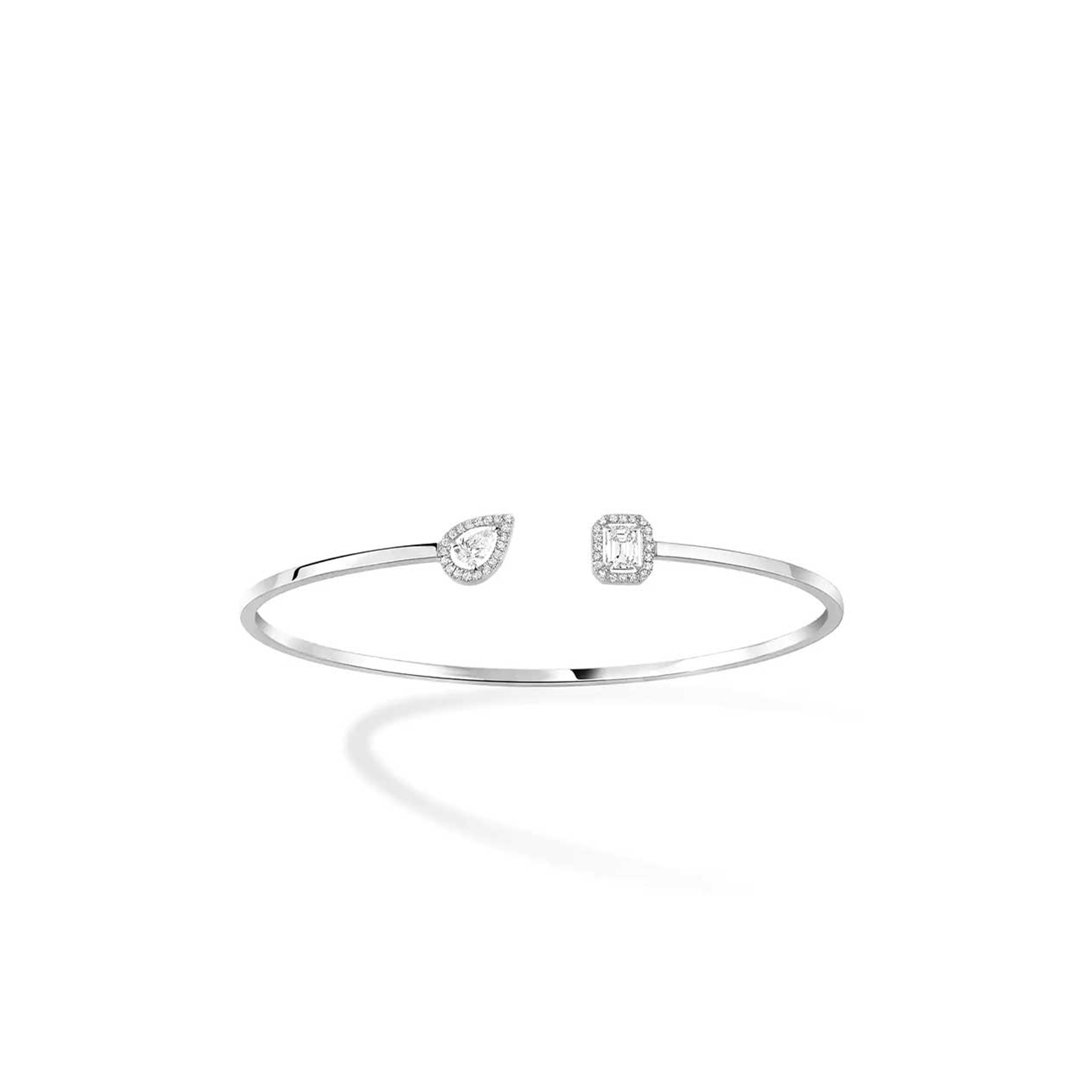 Mes1kaa jonc flex toi & moi my twin 0,15ct x2 jbracelet diamant or blanc 07222-wg